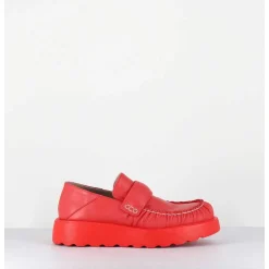 Mocassins En Cuir Souple Rouge Semelle Legere - X23 Maestrale Corallo