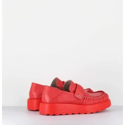 Mocassins En Cuir Souple Rouge Semelle Legere - X23 Maestrale Corallo