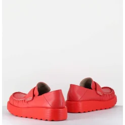 Mocassins En Cuir Souple Rouge Semelle Legere - X23 Maestrale Corallo