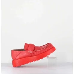 Mocassins En Cuir Souple Rouge Semelle Legere - X23 Maestrale Corallo