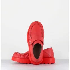 Mocassins En Cuir Souple Rouge Semelle Legere - X23 Maestrale Corallo
