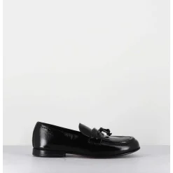 Mocassins En Cuir Vernis Noir Souple - 60264 Naplak Nero
