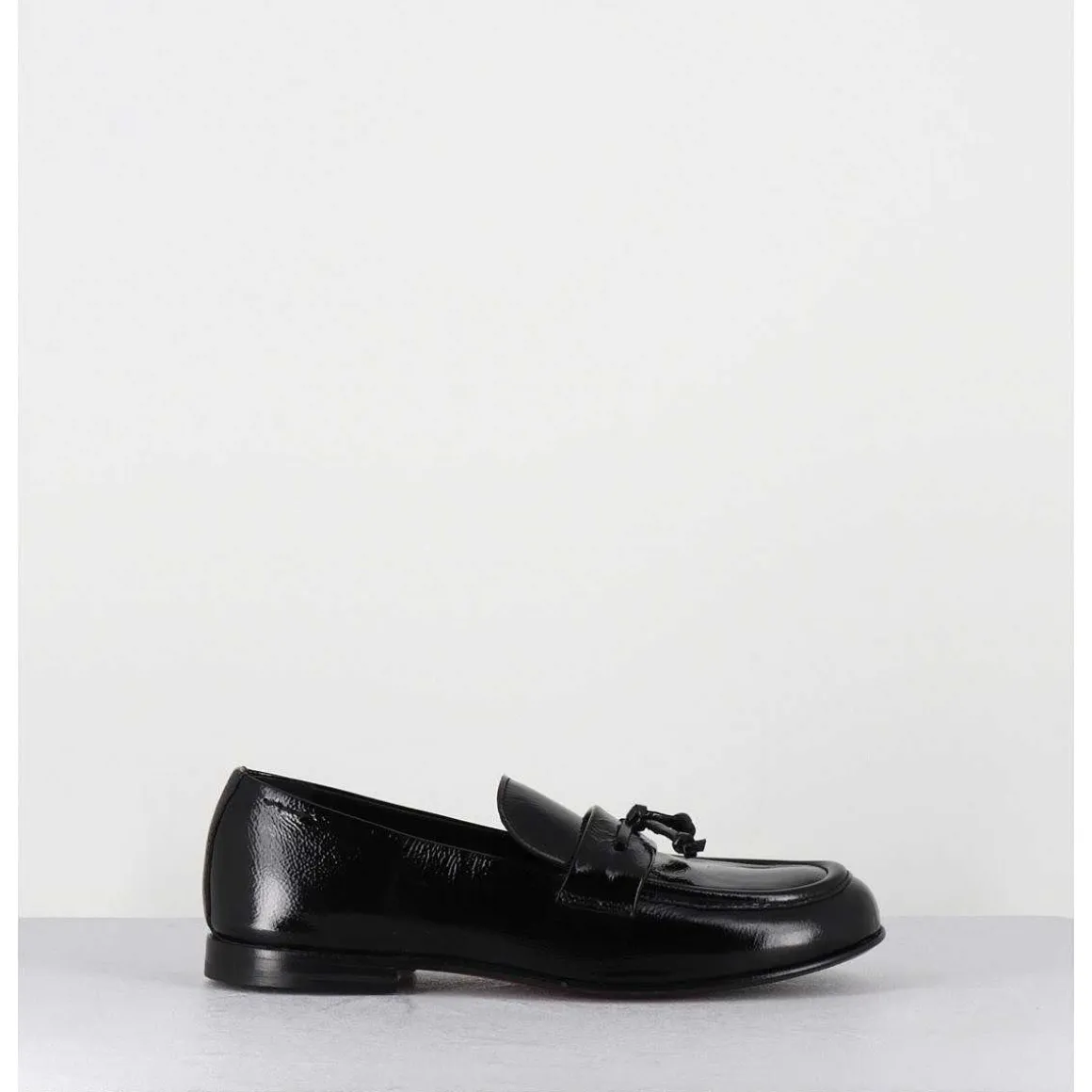 Mocassins En Cuir Vernis Noir Souple - 60264 Naplak Nero