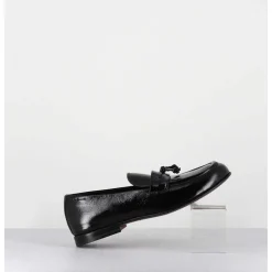 Mocassins En Cuir Vernis Noir Souple - 60264 Naplak Nero