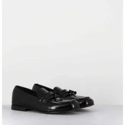 Mocassins En Cuir Vernis Noir Souple - 60264 Naplak Nero