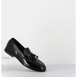 Mocassins En Cuir Vernis Noir Souple - 60264 Naplak Nero
