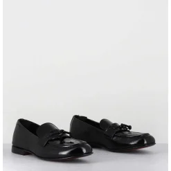 Mocassins En Cuir Vernis Noir Souple - 60264 Naplak Nero