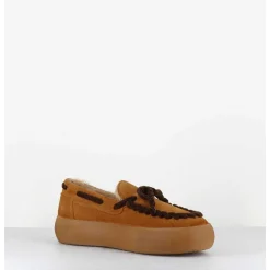Mocassins Fourres En Daim Camel - 50946 030 Camel