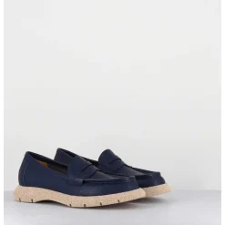 Mocassins Legers En Cuir Bleu Marine - S146 Cloud Blue