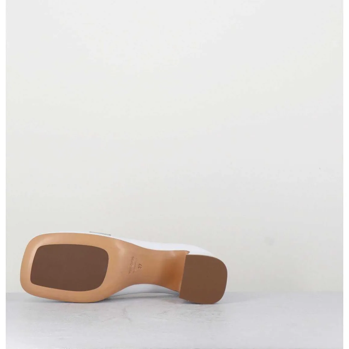 Mocassins Petit Talon Naplak Blanc & Mors Dore - Q167 Naplak White