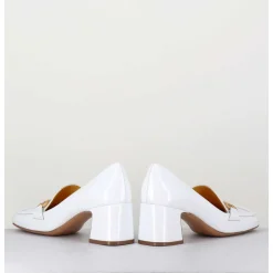 Mocassins Petit Talon Naplak Blanc & Mors Dore - Q167 Naplak White