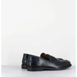 Mocassins Plats En Cuir Glace Bleu Marine - Zoe56040 Blue
