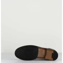 Mocassins Plats En Cuir Glace Marron - Zoe56040 Brown