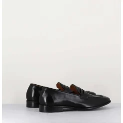 Mocassins Plats En Cuir Souple Noir- Dunia 80013 Black