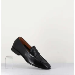 Mocassins Plats En Cuir Souple Noir- Dunia 80013 Black