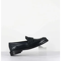 Mocassins Plats En Cuir Souple Bleu Nuit - P906 Seta Blu