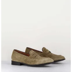 Mocassins Plats En Daim Taupe - Dunia 80013 Tabacco