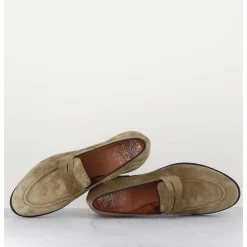 Mocassins Plats En Daim Taupe - Dunia 80013 Tabacco