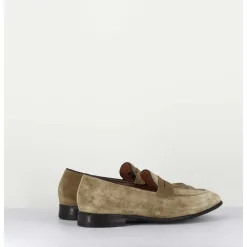 Mocassins Plats En Daim Taupe - Dunia 80013 Tabacco