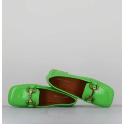 Mocassins 60S En Cuir Vernis Vert Pomme - Lake Naplak Verde