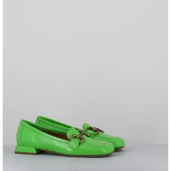 Mocassins 60S En Cuir Vernis Vert Pomme - Lake Naplak Verde