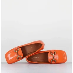 Mocassins 60S En Cuir Vernis Orange - Lake Naplak Arancio