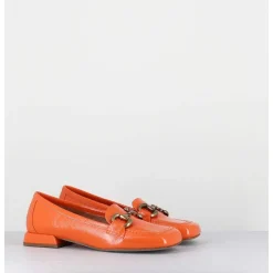 Mocassins 60S En Cuir Vernis Orange - Lake Naplak Arancio