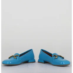 Mocassins 60S En Cuir Vernis Bleu - Lake Naplak Blu