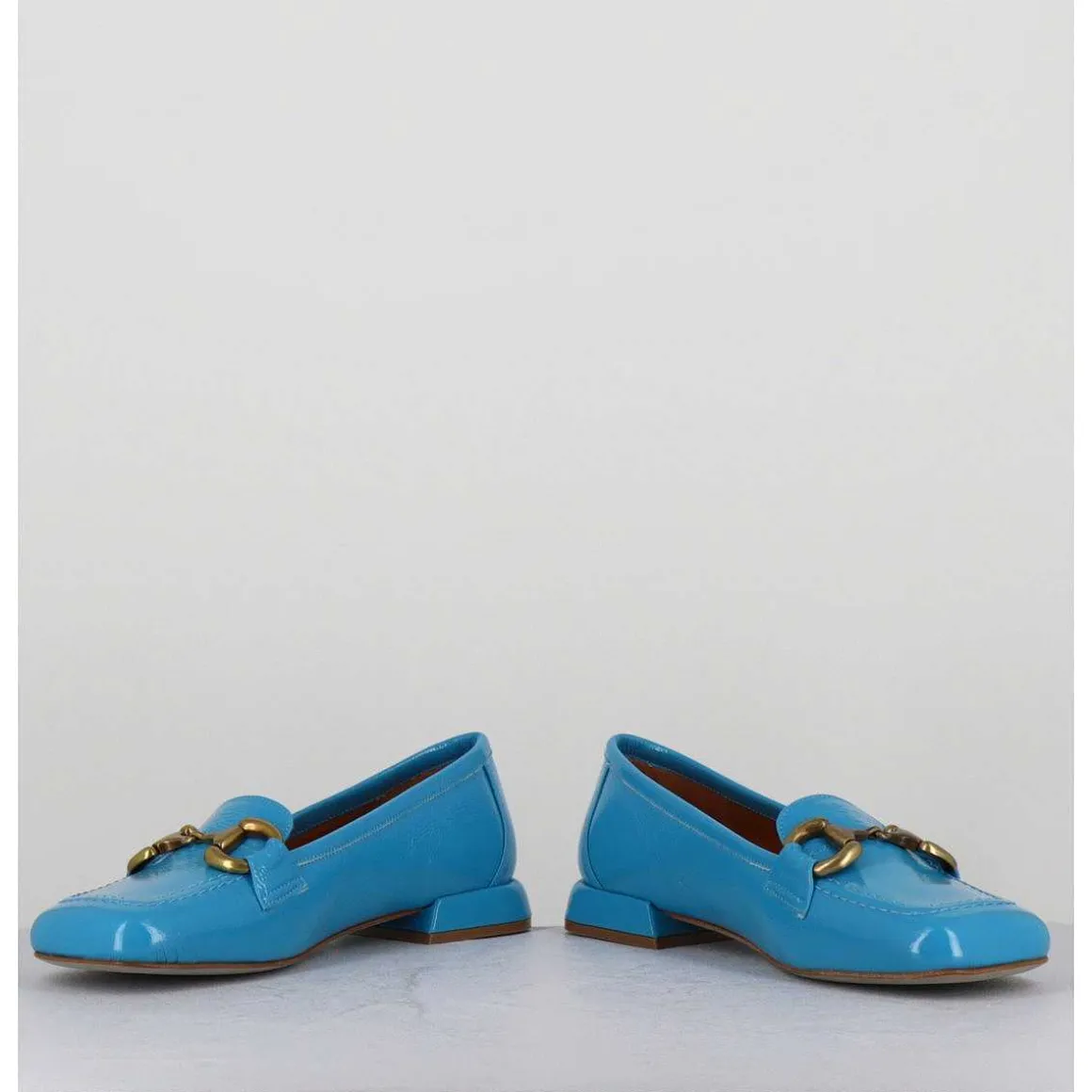 Mocassins 60S En Cuir Vernis Bleu - Lake Naplak Blu