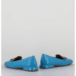 Mocassins 60S En Cuir Vernis Bleu - Lake Naplak Blu