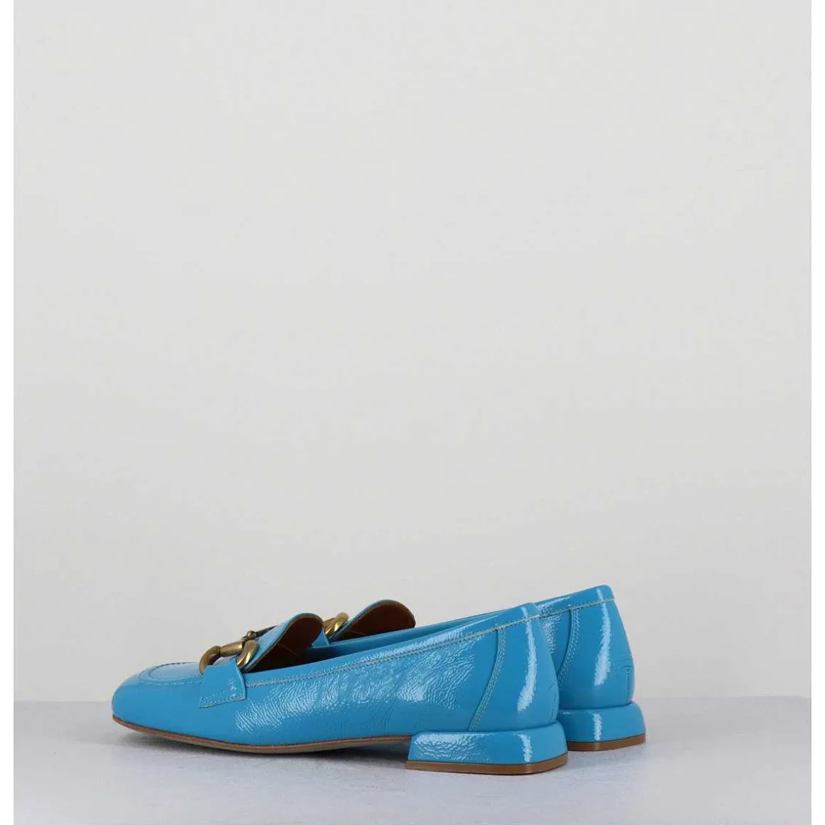 Mocassins 60S En Cuir Vernis Bleu - Lake Naplak Blu