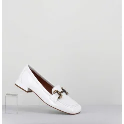 Mocassins 60S En Cuir Vernis Blanc - Lake Naplak Bianco