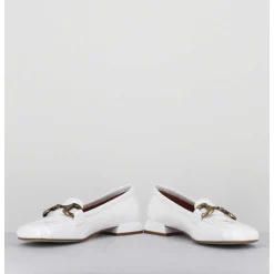 Mocassins 60S En Cuir Vernis Blanc - Lake Naplak Bianco
