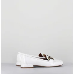 Mocassins 60S En Cuir Vernis Blanc - Lake Naplak Bianco
