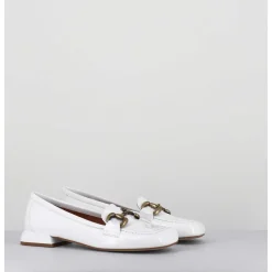 Mocassins 60S En Cuir Vernis Blanc - Lake Naplak Bianco