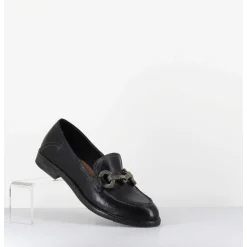 Mocassins Souple En Cuir Noir Avec Mors Cloute - 5246 Buf Nero