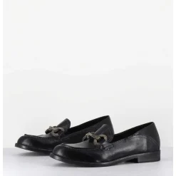 Mocassins Souple En Cuir Noir Avec Mors Cloute - 5246 Buf Nero