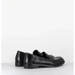 Mocassins Souple En Cuir Noir Avec Mors Cloute - 5246 Buf Nero