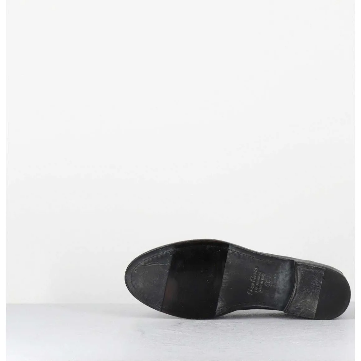 Mocassins Souple En Cuir Noir Avec Mors Cloute - 5246 Buf Nero