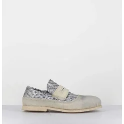 Mocassins Souples Cuir Argente & Crepe - 18800 Terenz Argento