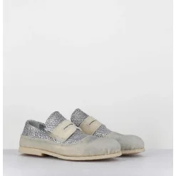 Mocassins Souples Cuir Argente & Crepe - 18800 Terenz Argento