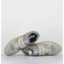 Mocassins Souples Cuir Argente & Crepe - 18800 Terenz Argento