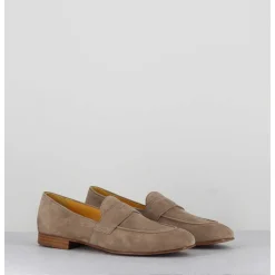 Mocassins Souples En Daim Taupe Clair - N126 Beige