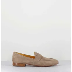 Mocassins Souples En Daim Taupe Clair - N126 Beige