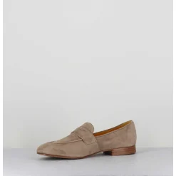 Mocassins Souples En Daim Taupe Clair - N126 Beige