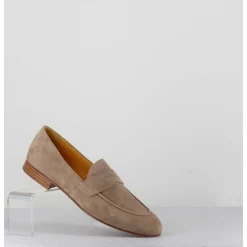 Mocassins Souples En Daim Taupe Clair - N126 Beige