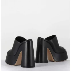 Mules A Haute Plateforme En Cuir Noir - 1C7102D Eclair Black
