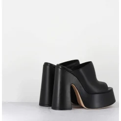 Mules A Haute Plateforme En Cuir Noir - 1C7102D Eclair Black