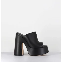 Mules A Haute Plateforme En Cuir Noir - 1C7102D Eclair Black