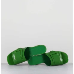 Mules A Plateforme Petit Talon Vernis Vert - 11532 Vetro Mela